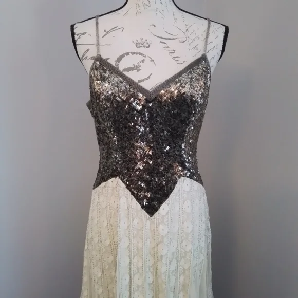 Rare Free People Kristin's Limited Edition Glamour Dress Sequin Lace - 10